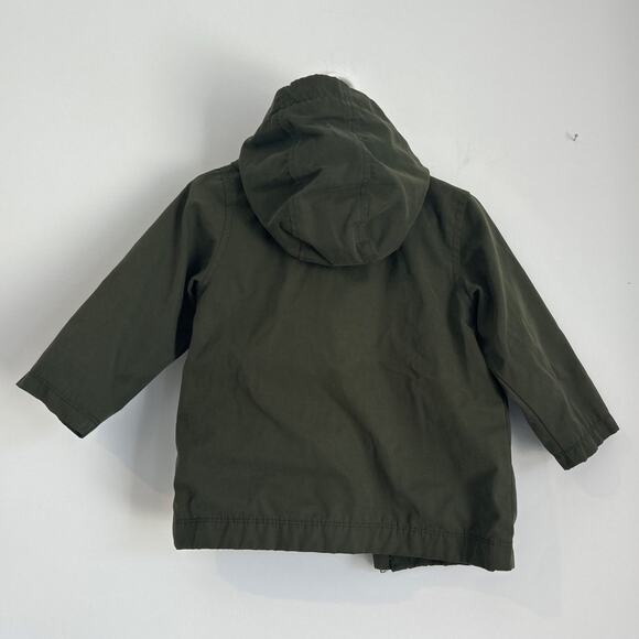 Old Navy Hooded Jacket Dark Green Gender-Neutral Lightweight Coat, 18–24 Months - Picture 4 of 4
